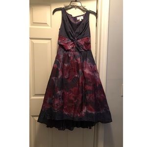 COPY - Size 4 purple pink floral burst vneck formal dress